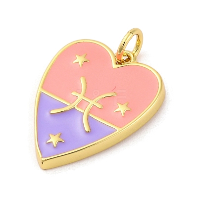 Brass Enamel Pendants KK-Z077-01G-05-1