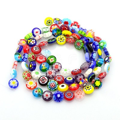 Handmade Millefiori Glass Bead Strands LAMP-J034-10mm-M-1