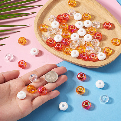 60Pcs 4 Colors Acrylic Beads SACR-TA0001-79-1