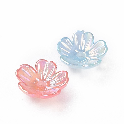 Transparent Acrylic Beads Caps X-OACR-E013-01-1