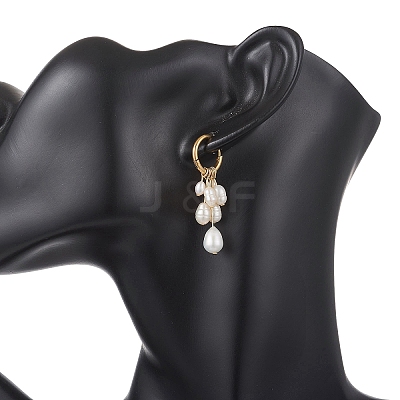 Rice Natural Pearl Hoop Earrings EJEW-JE06933-01-1