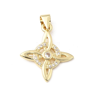 Brass Micro Pave Clear Cubic Zirconia Pendants KK-E799-06D-G-1