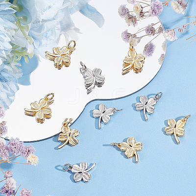 30Pcs 2 Colors Rack Plating Brass Charms KK-BC0012-12-1