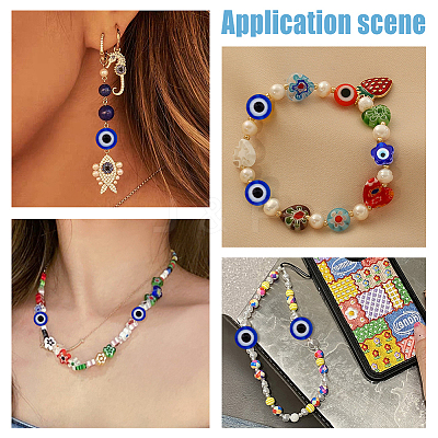 400Pcs Evil Eye Resin Beads RESI-DC0001-22-1