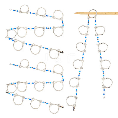 Acrylic Beaded Link Knitting Row Counter Chains HJEW-AB00399-1