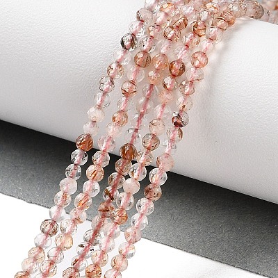 Natural Black Gold Rutilated Quartz Chips Beads Strands G-N342-21A-01-1
