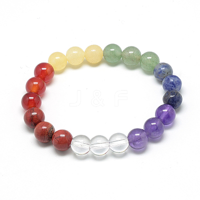 Natural Gemstone Stretch Bracelets G-S263-23-1