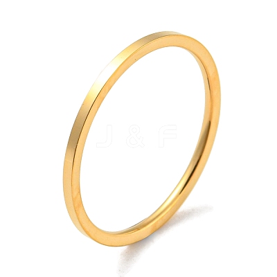 Ion Plating(IP) 304 Stainless Steel Simple Plain Band Finger Ring for Women Men RJEW-F152-05G-D-1