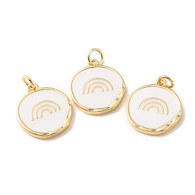 Rack Plating Brass Pendants with Jump Ring X-KK-F852-24G-1