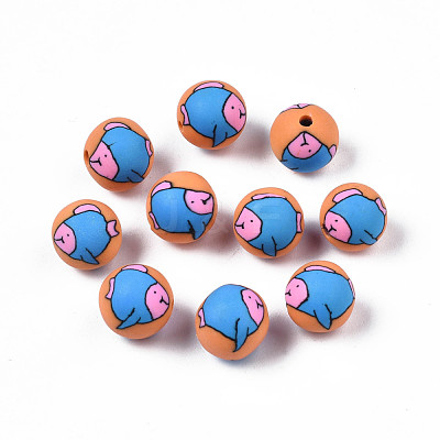 Handmade Polymer Clay Beads CLAY-S092-67-1