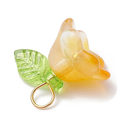 50Pcs 5 Colors Glass Charms PALLOY-JF02301-01-S-1