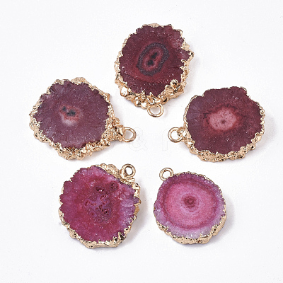 Natural Druzy Agate Pendants G-N325-04D-1