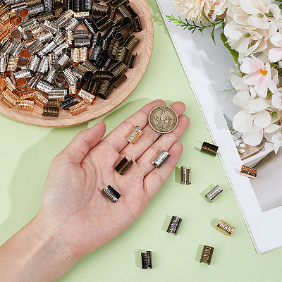 200Pcs 4 Colors Iron Folding Crimp Ends IFIN-PH0002-42-1