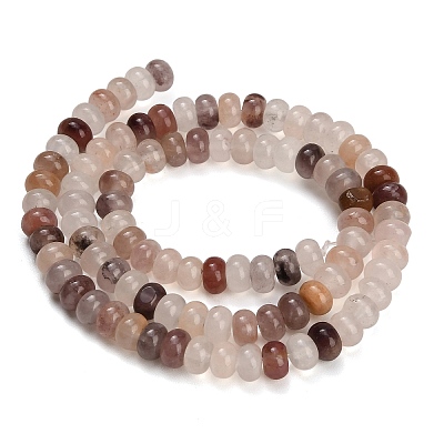Natural Violet Strawberry Quartz Smooth Rondelle Beads Strands GG-CBA792A-H01-4x6mm-1