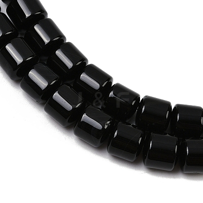 Natural Black Agate(Dyed & Heated) Beads Strands G-G275-D15-10x10mm-1