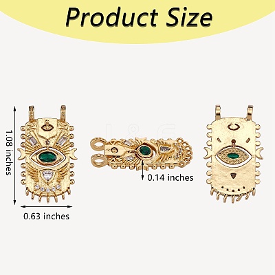 5Pcs Brass Micro Pave Cubic Zirconia Pendants ZIRC-SZ0004-47-1