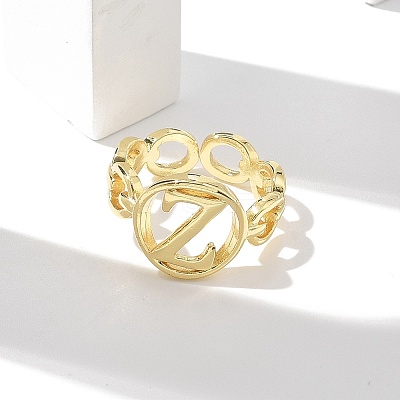 Brass Open Cuff Rings for Women RJEW-K289-01G-Z-1