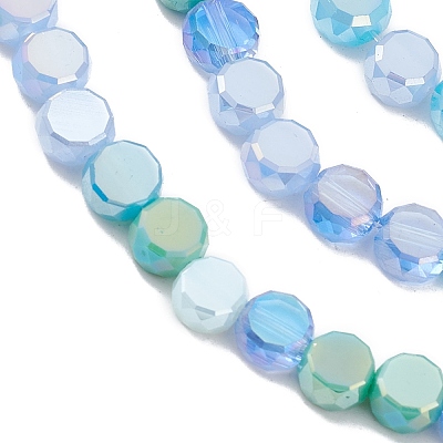 Gradient Color Electroplate Glass Bead Strands X1-GLAA-E042-03C-1