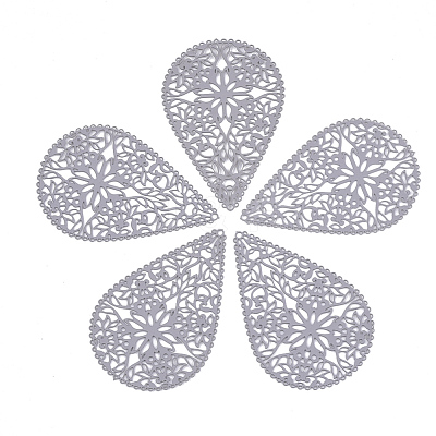 430 Stainless Steel Filigree Pendants X-STAS-S108-15A-1