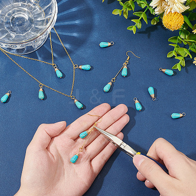 100Pcs Synthetic Turquoise Pendants FIND-AR0004-20-1