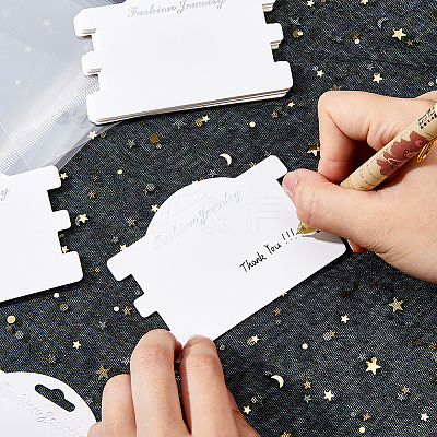 100Pcs Paper Bracelet Display Cards CDIS-WH0027-11A-01-1