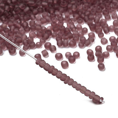 8/0 Frosted Round Glass Seed Beads X-SEED-A008-3mm-M16-1
