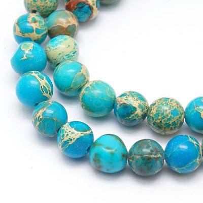 Natural Imperial Jasper Beads Strands X-G-I122-8mm-10-1