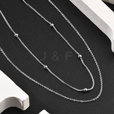 Brass Double Layer Necklaces NJEW-D302-52P-1