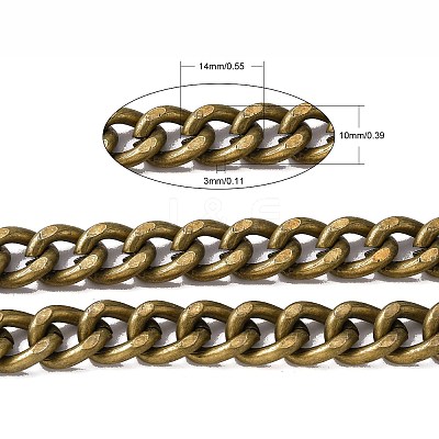 3.28 Feet Iron Cuban Link Chains X-CH-R013-14x10x3-AB-1