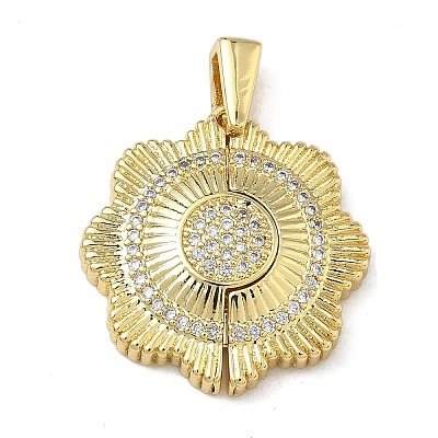 Brass Micro Pave Cubic Zirconia Pendants KK-L257-08G-02-1