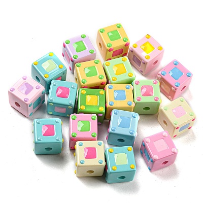 Opaque Acrylic European Beads OACR-E026-03-1