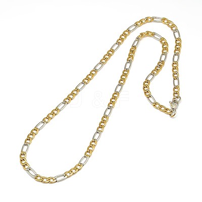 304 Stainless Steel Figaro Chain Necklace Making STAS-A028-N023-1