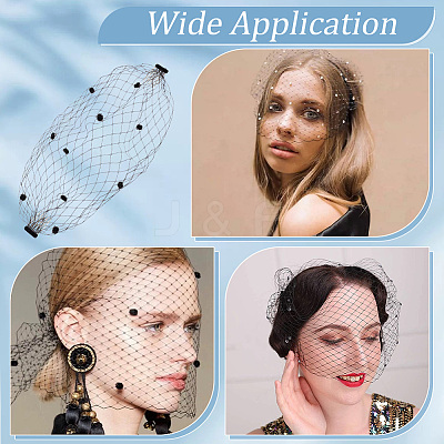 Nylon Fascinator Mesh Face Veil OHAR-WH0034-09A-01-1