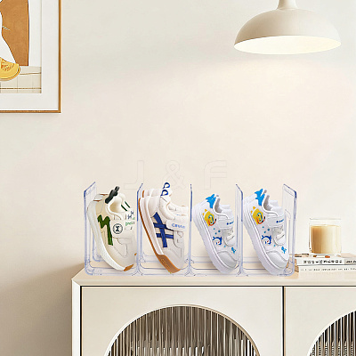 4 Girds Plastic Shoes Display Organizer Holder LS-ODIS-WH0099-122-1
