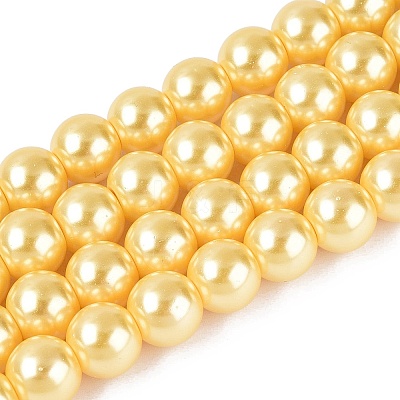 Baking Paint Pearlized Glass Pearl Bead Strands HY-ZX002-02A-67-1