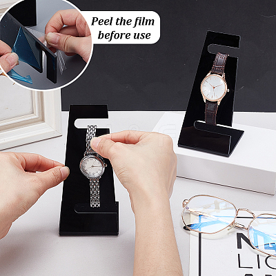 L Shaped Acrylic Watch Display Stands ODIS-WH0086-081A-1