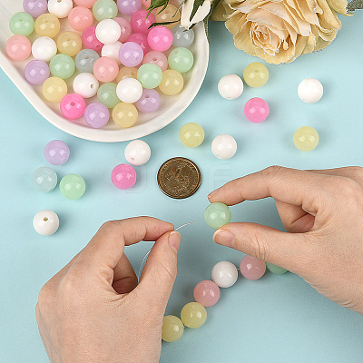 100Pcs Opaque Acrylic Beads OACR-PA0001-31A-1