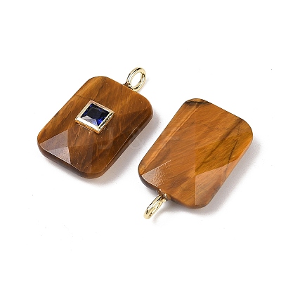 Natural Tiger Eye Pendants G-I391-03G-07-1