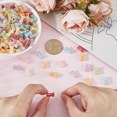 500Pcs Electroplate Opaque Resin Beads FIND-SP0005-06-1