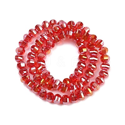 Electroplate Transparent Glass Beads Strands EGLA-B011-08A-AB01-1