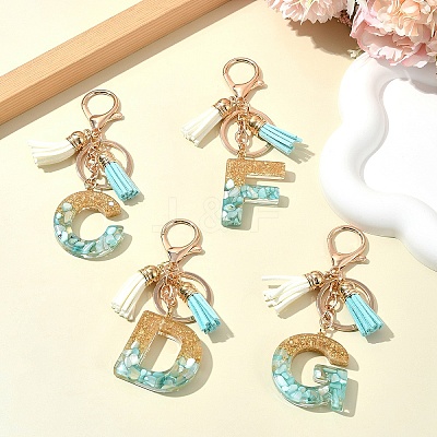 Transparent Epoxy Resin Pendant Keychains KEYC-FS00022-26-1