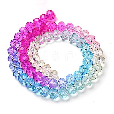 Transparent Painted Glass Beads Strands X1-DGLA-A034-T6mm-A14-1