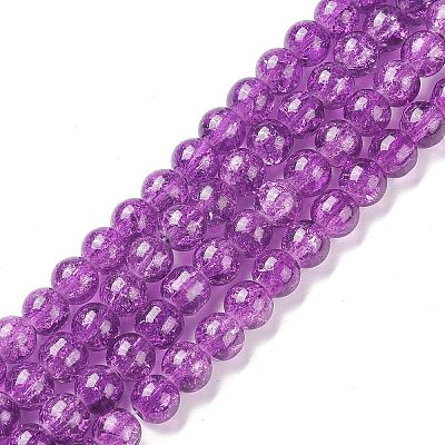 Crackle Glass Beads Strands CCG-Q001-8mm-M-1
