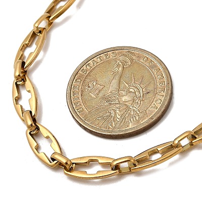 304 Stainless Steel Cross Link Chain Necklaces for Women Men NJEW-JN05433-02-1