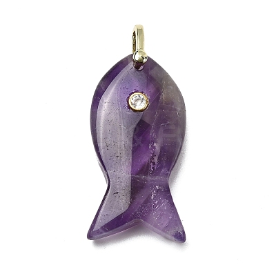 Natural Amethyst Pendants KK-D021-05D-G-1