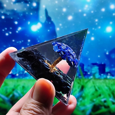 Orgonite Pyramid Resin Display Decorations TREE-PW0001-63B-1