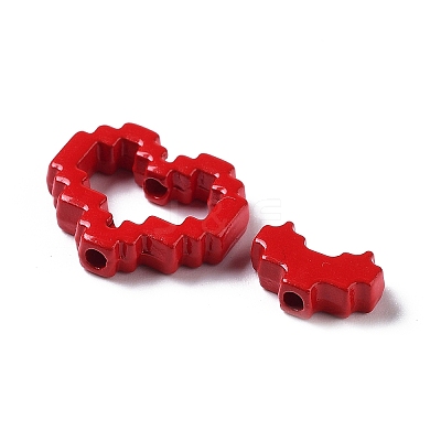 2Pcs Spray Painted Alloy Beads PALLOY-H134-58-1