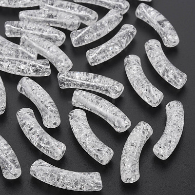 Transparent Crackle Acrylic Beads CACR-S009-001A-NA-1