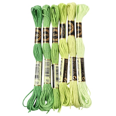 6Bundles 6 Colors Polyester Embroidery Floss OCOR-YW0001-24B-1