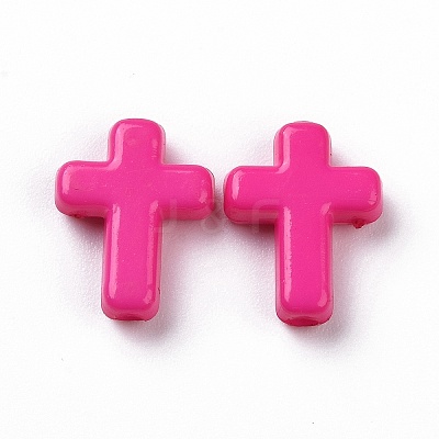 Mixed Color Chunky Acrylic Cross Beads X-SACR-436-M-1